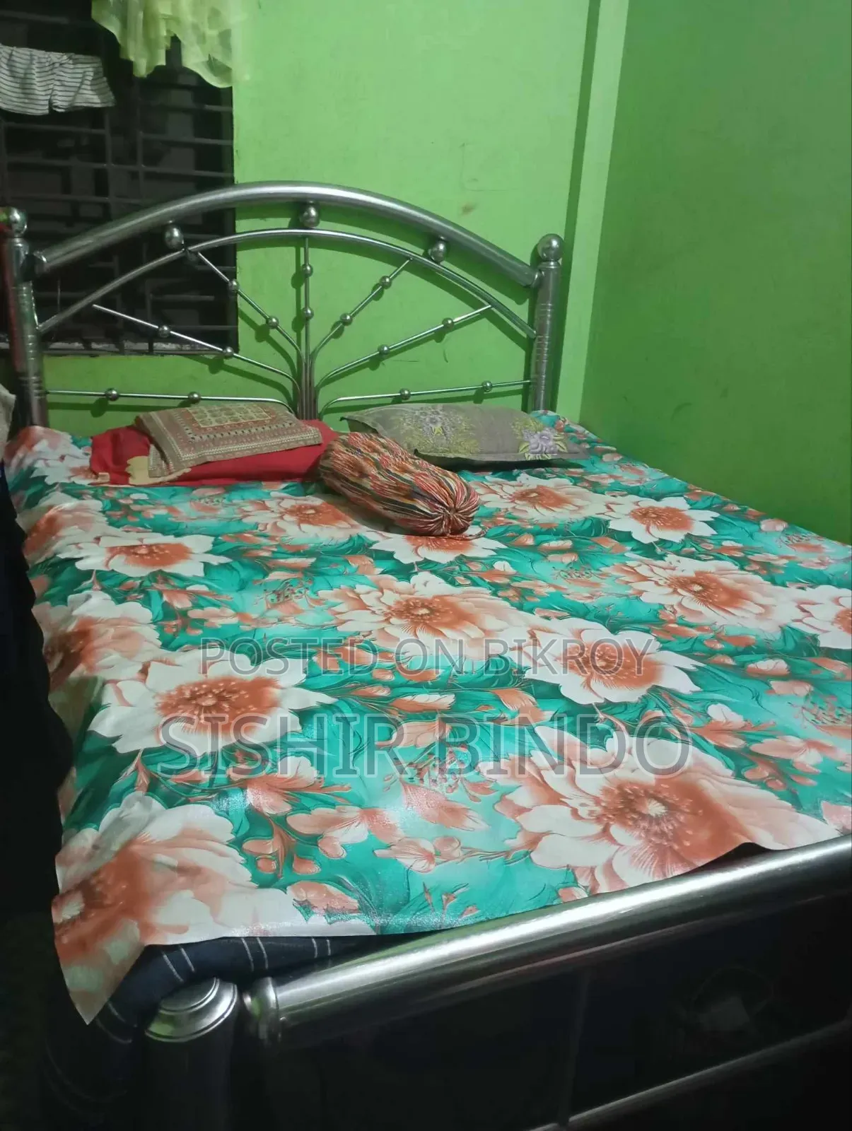 A steel bed will be sold urgently. Used for 1 year