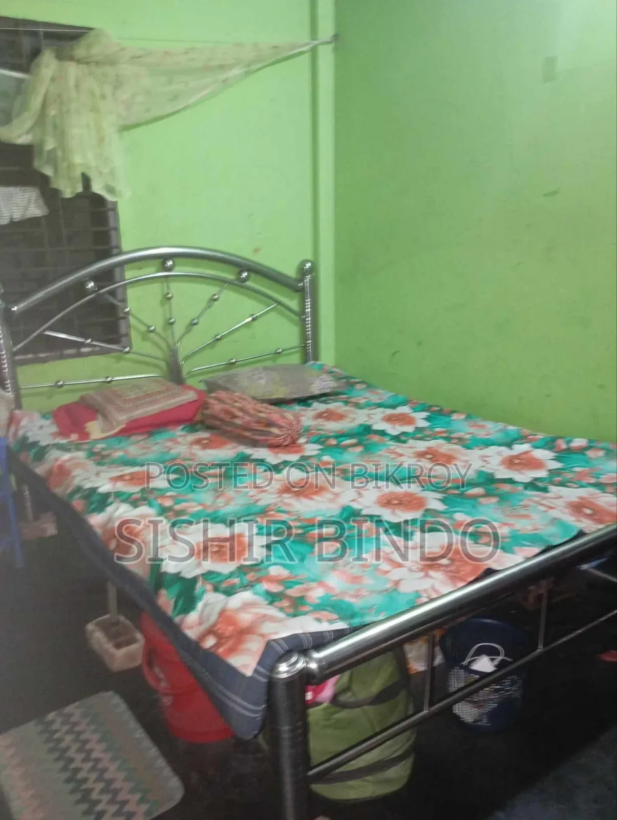 A steel bed will be sold urgently. Used for 1 year