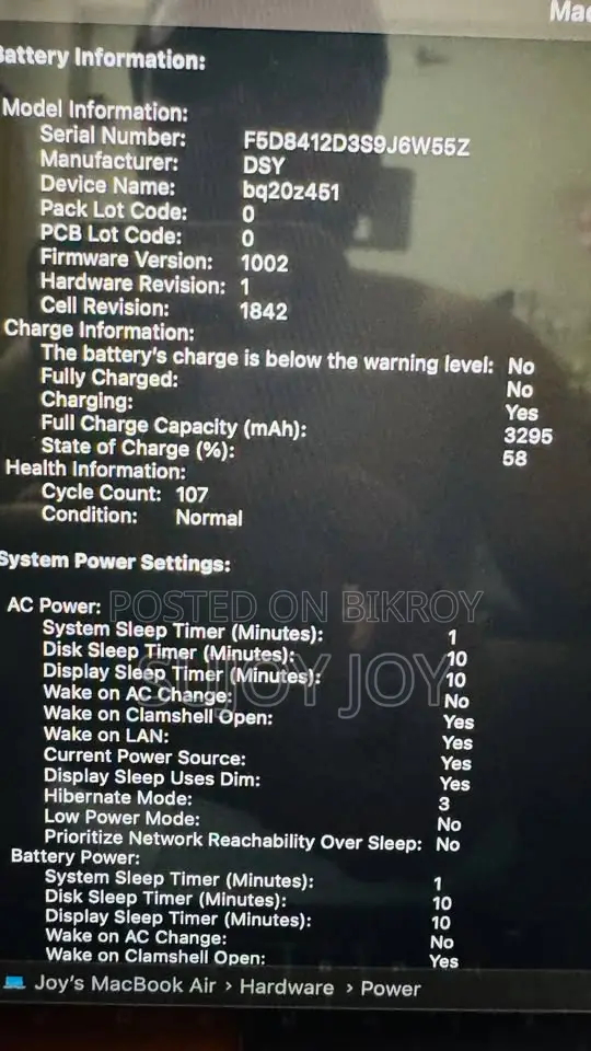 ল্যাপটপ Apple MacBook ২০১৮ ৮জিবি Intel Core I5 এসএসডি ১২৮জিবি