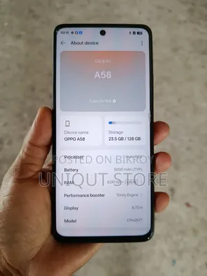 Oppo A58 ১২৮ জিবি ব্ল্যাক