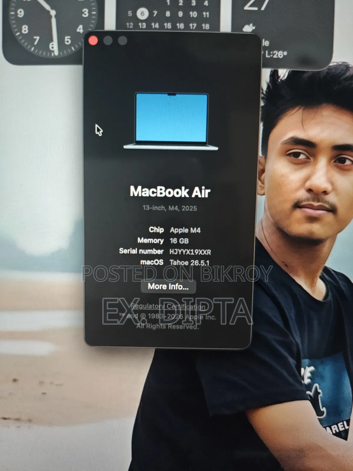 Laptop Apple MacBook Air 2025 M4 16GB Apple M4 SSHD+SSD 256GB