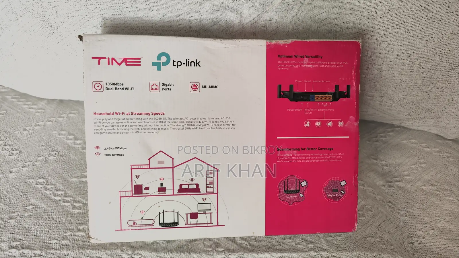 Tp-Link Ac1350 Wireless Dual Band Gigabit Router Ec230-G1