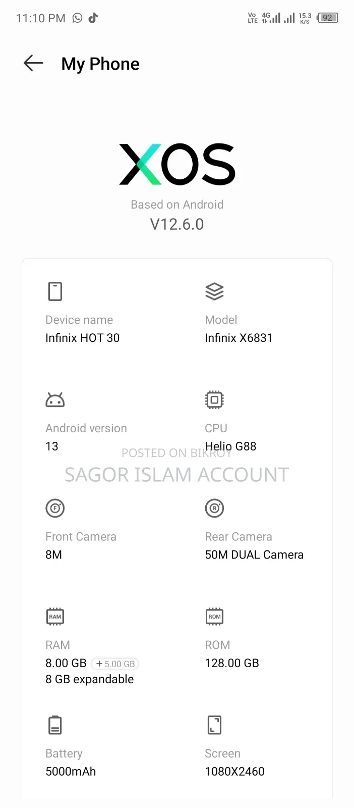 Infinix Hot 30 128 GB Black