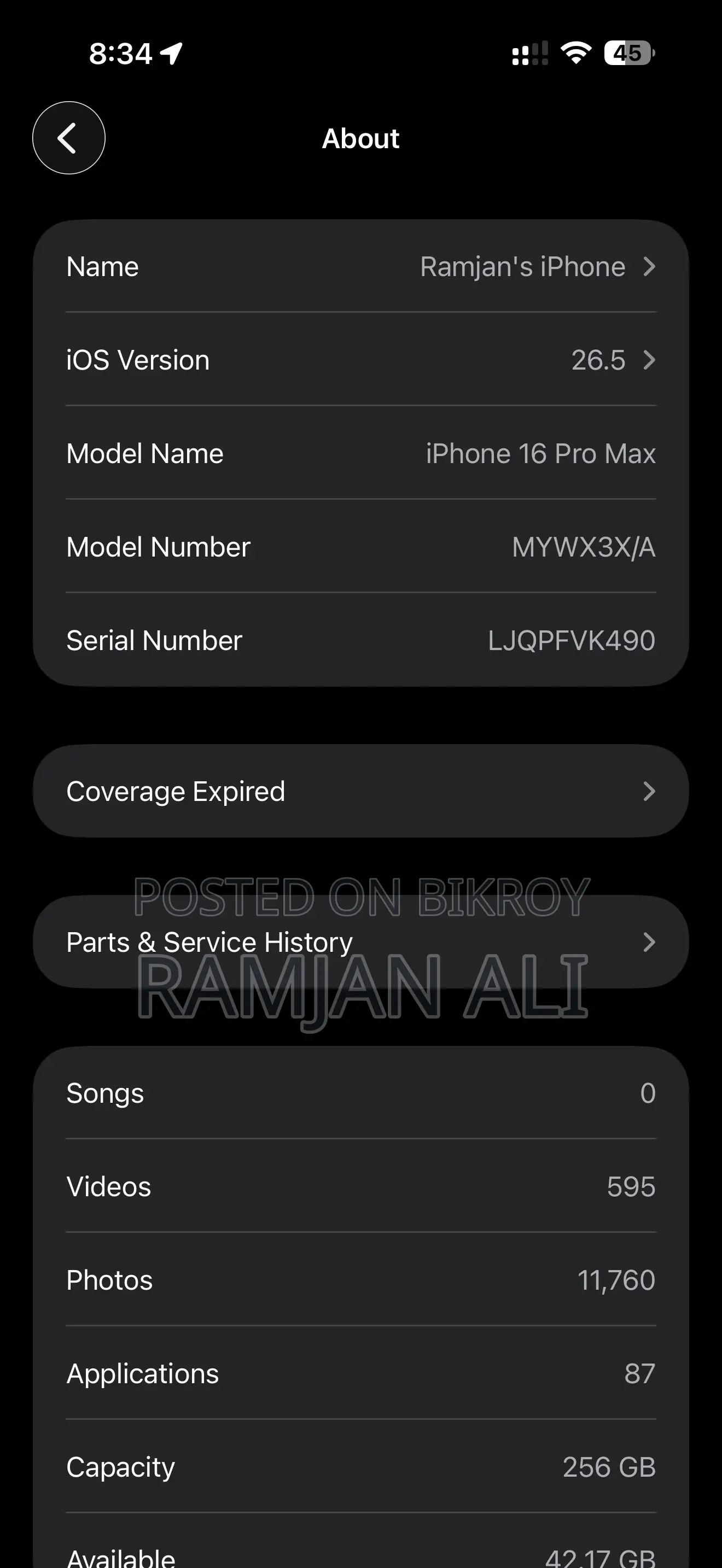 Apple iPhone 16 Pro Max 256 GB Rose Gold