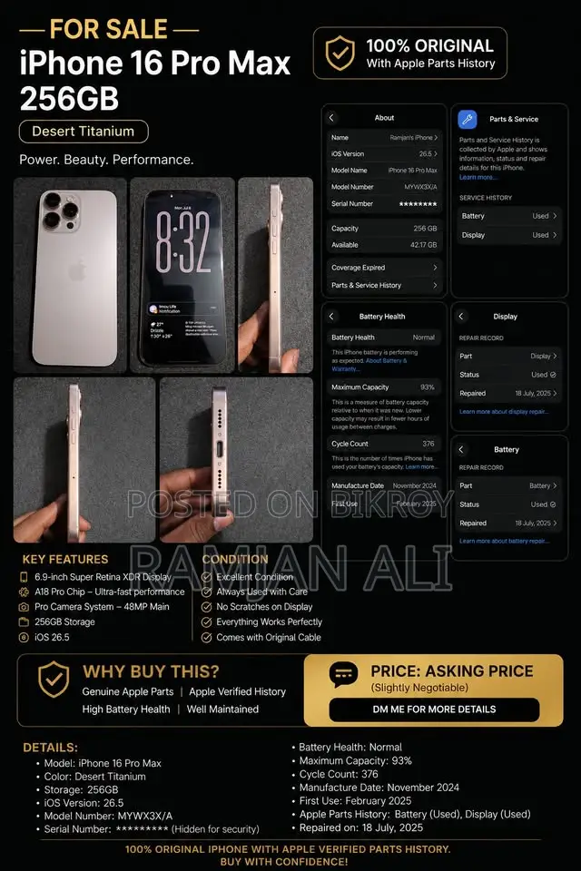 Apple iPhone 16 Pro Max 256 GB Rose Gold
