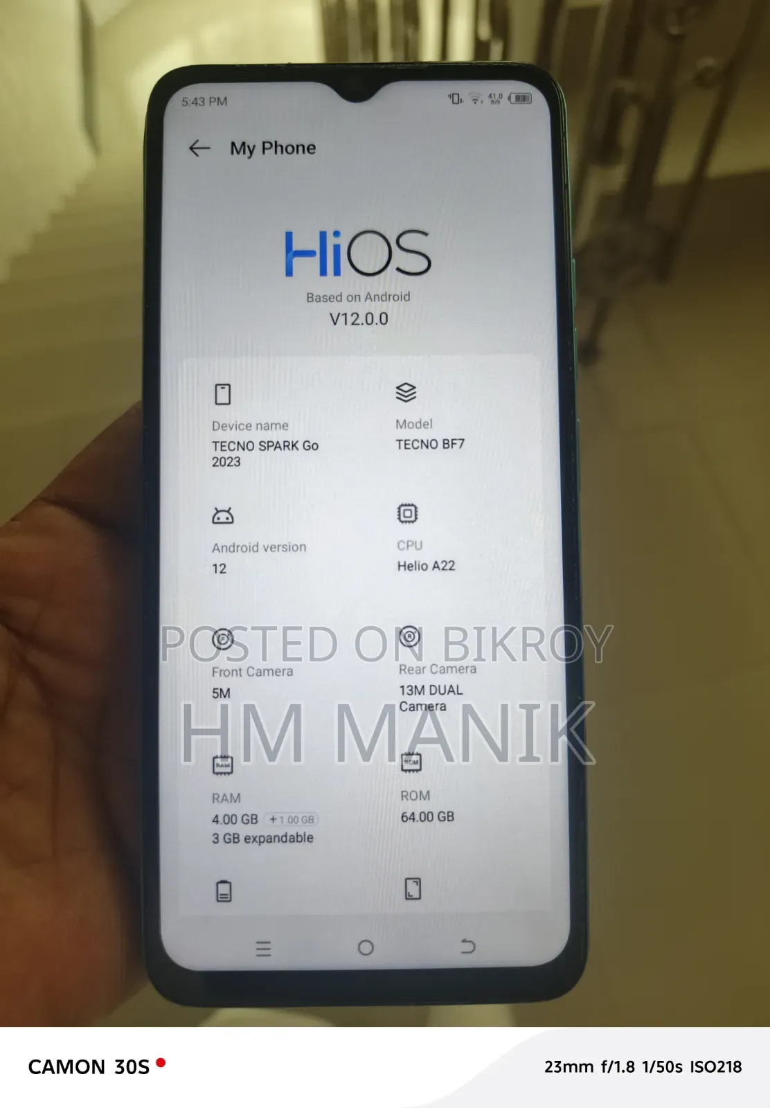 Tecno Spark Go 64 GB Blue