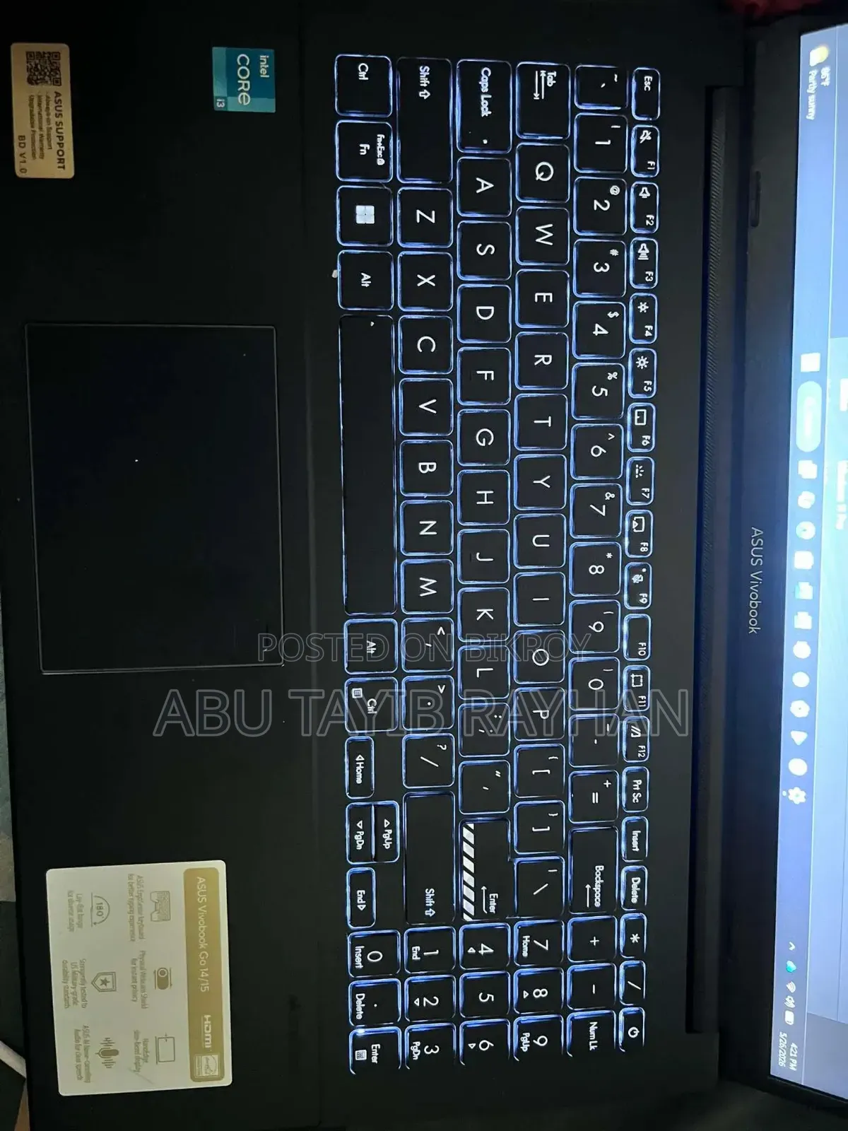 ল্যাপটপ Asus Vivobook Go 15 8GB Intel Core I3 HDD+SSD 1T
