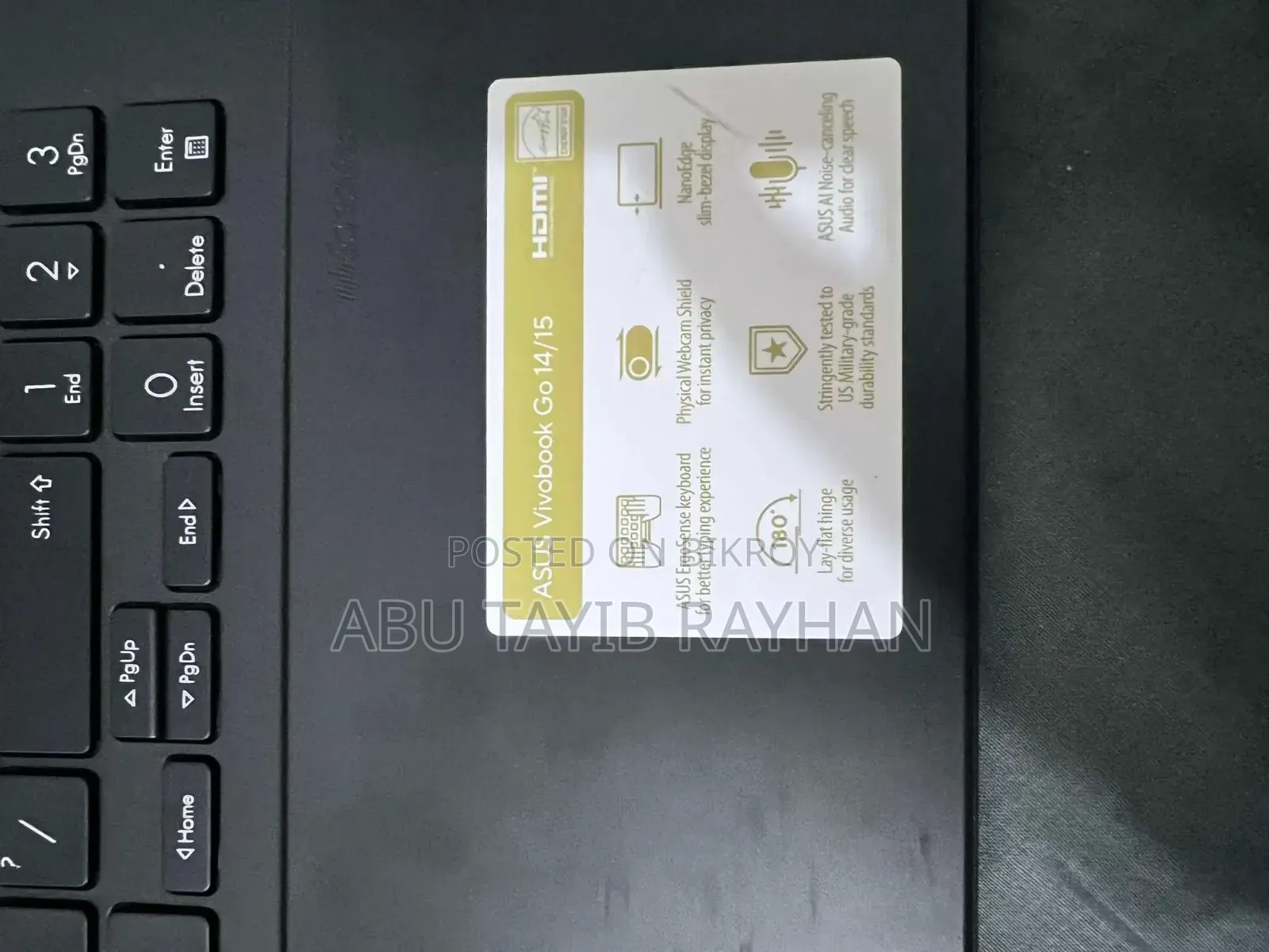 ল্যাপটপ Asus Vivobook Go 15 8GB Intel Core I3 HDD+SSD 1T