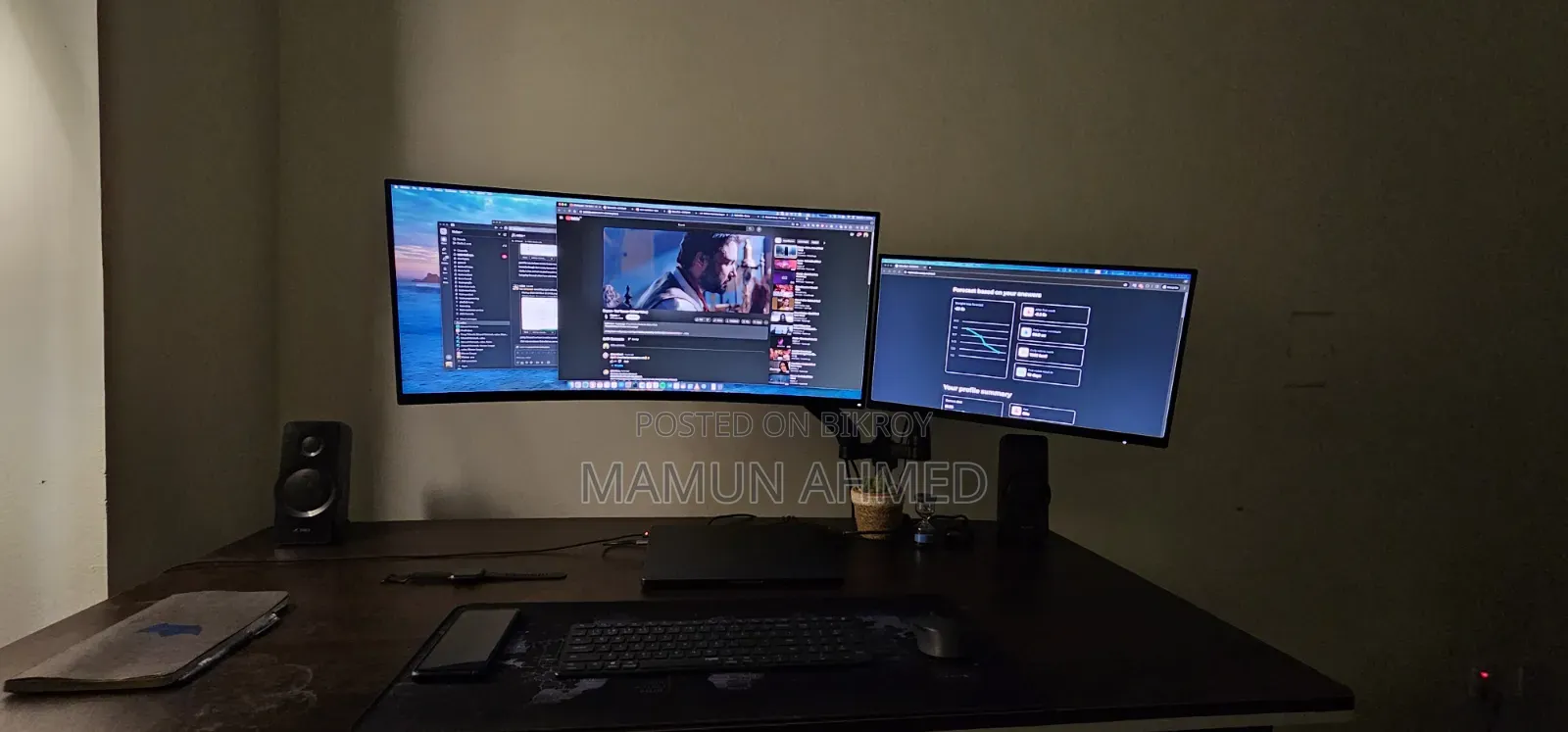 Kaloc Dual Monitor Arm Desk Mount Stand