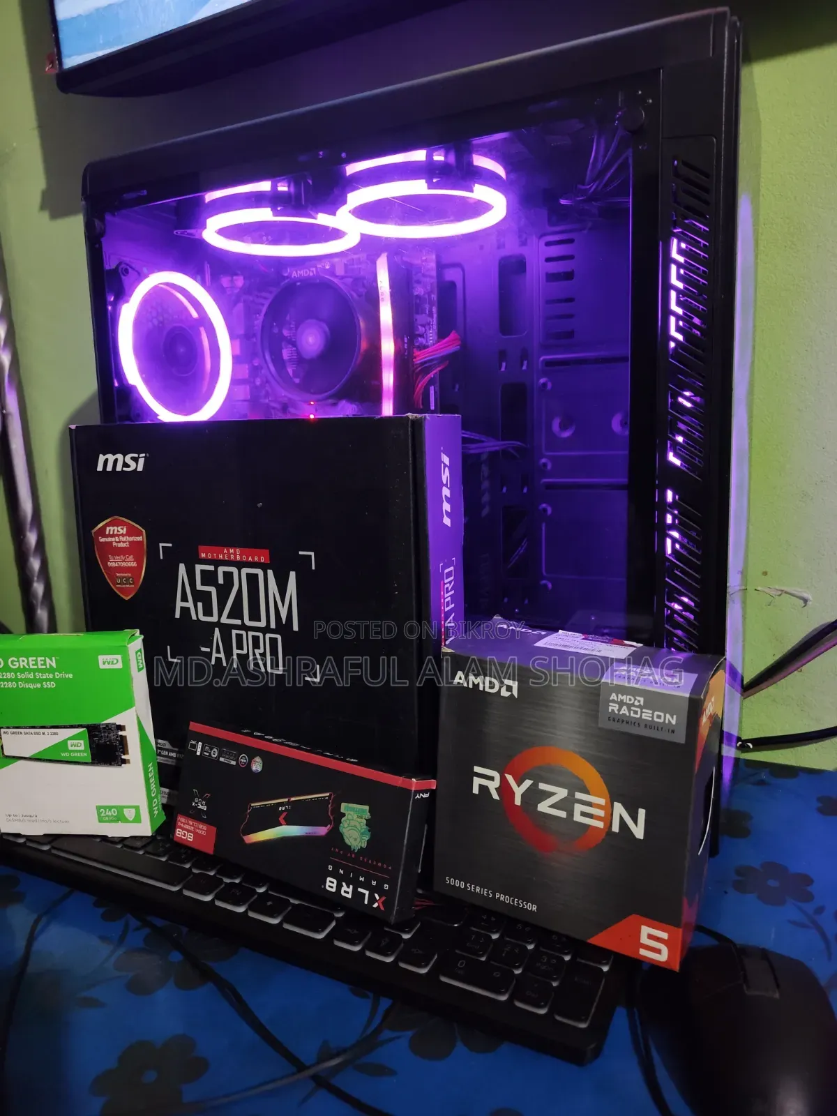Desktop Computer 8GB AMD Ryzen 5 HDD+SSD 1T