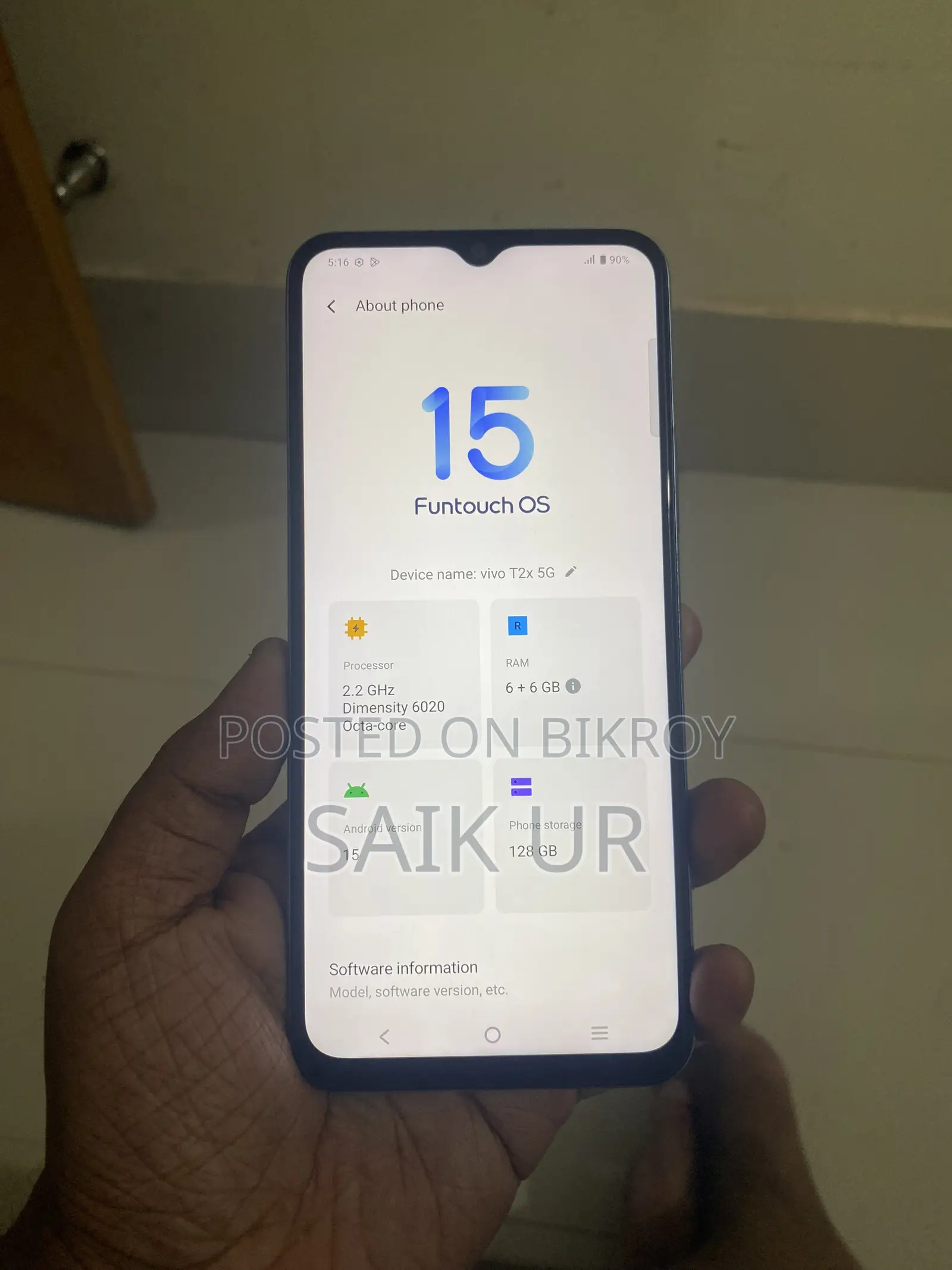 Vivo T2x (India) 128 GB Blue