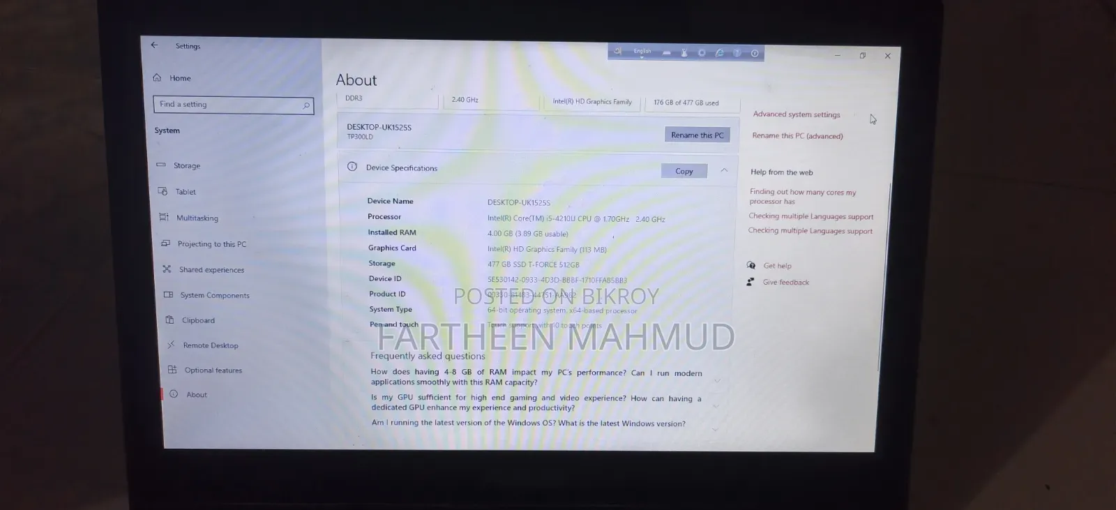 Laptop Asus Transformer Book Flip TP300LA 4GB Intel Core i5 SSD 512GB