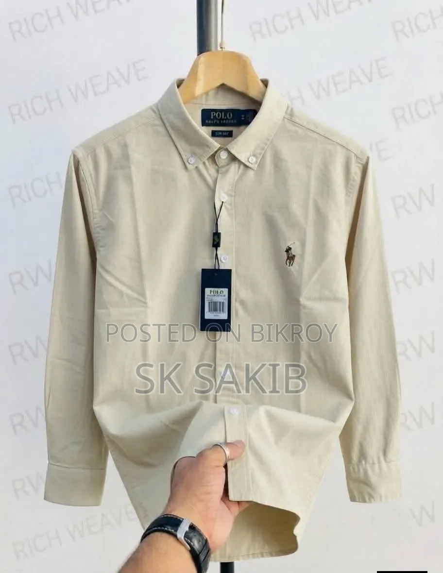 Polo Premium Full Sleeve Cotton Shirt for Men – Cream