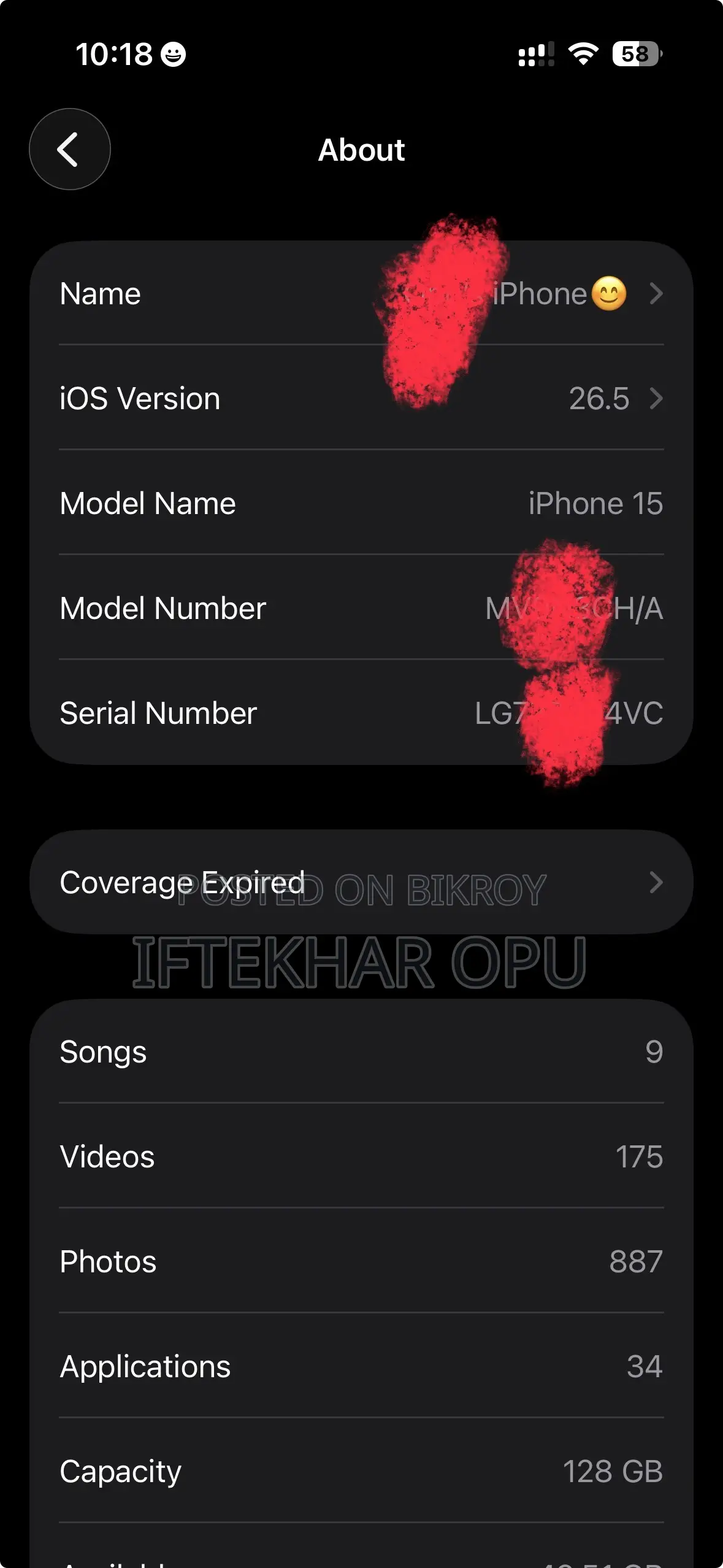Apple iPhone 15 128 GB Gray