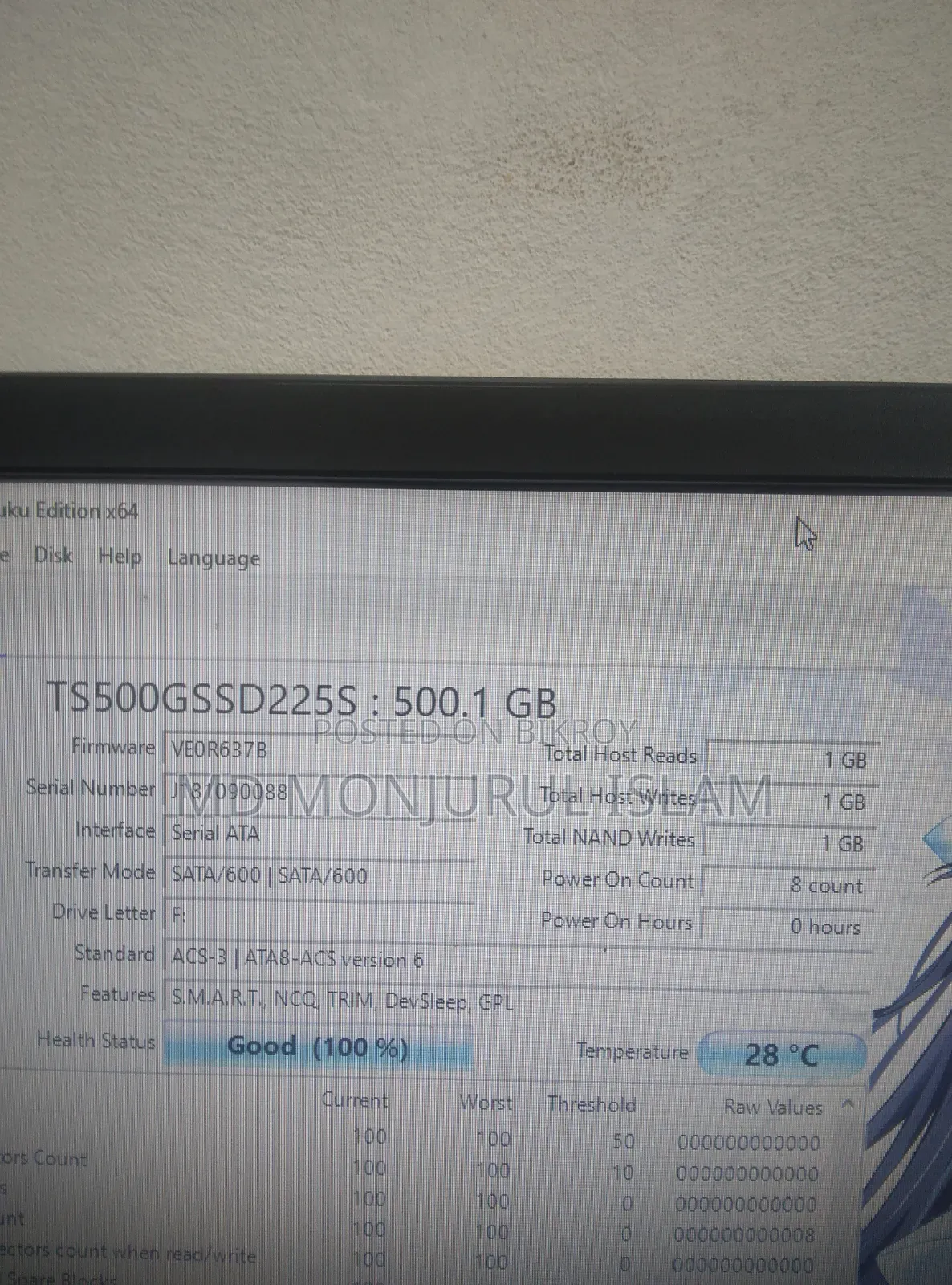 Trancend Ssd 500 Gb Model:225s