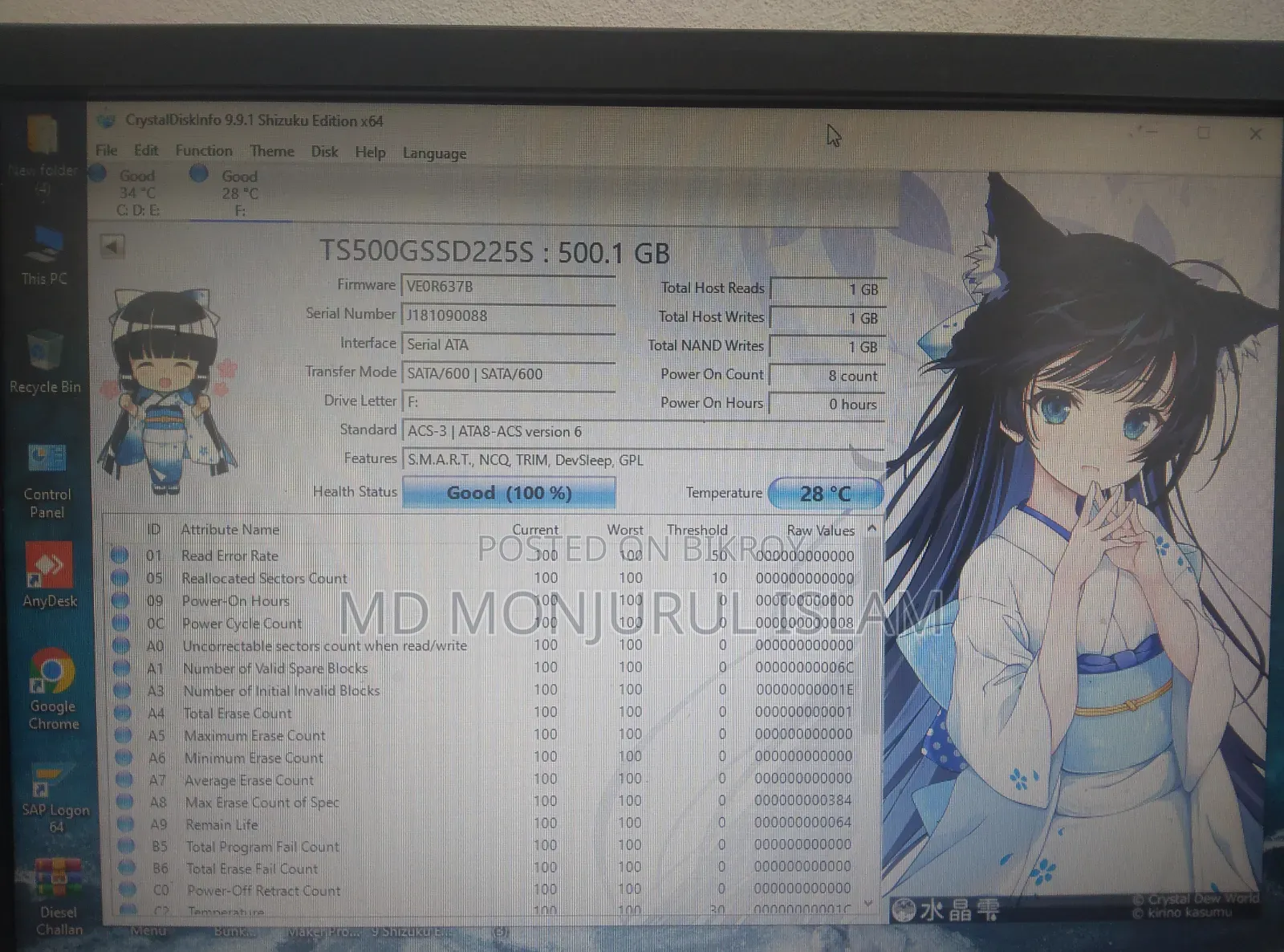 Trancend Ssd 500 Gb Model:225s