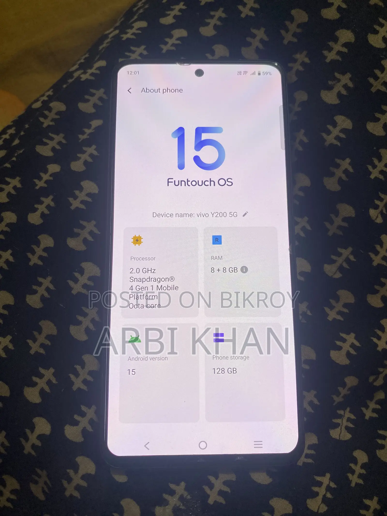 ভিভো ওয়াই২০০ ১২৮ জিবি কালো