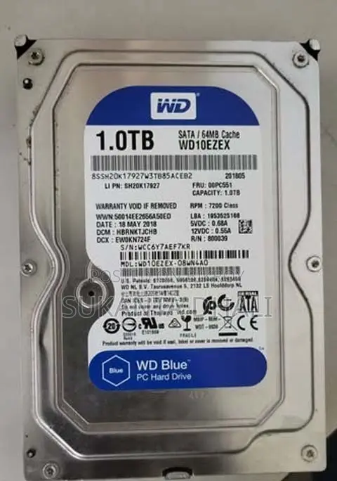Western Digital Blue 1tb 3.5 Inch Sata 7200rpm Desktop HDD