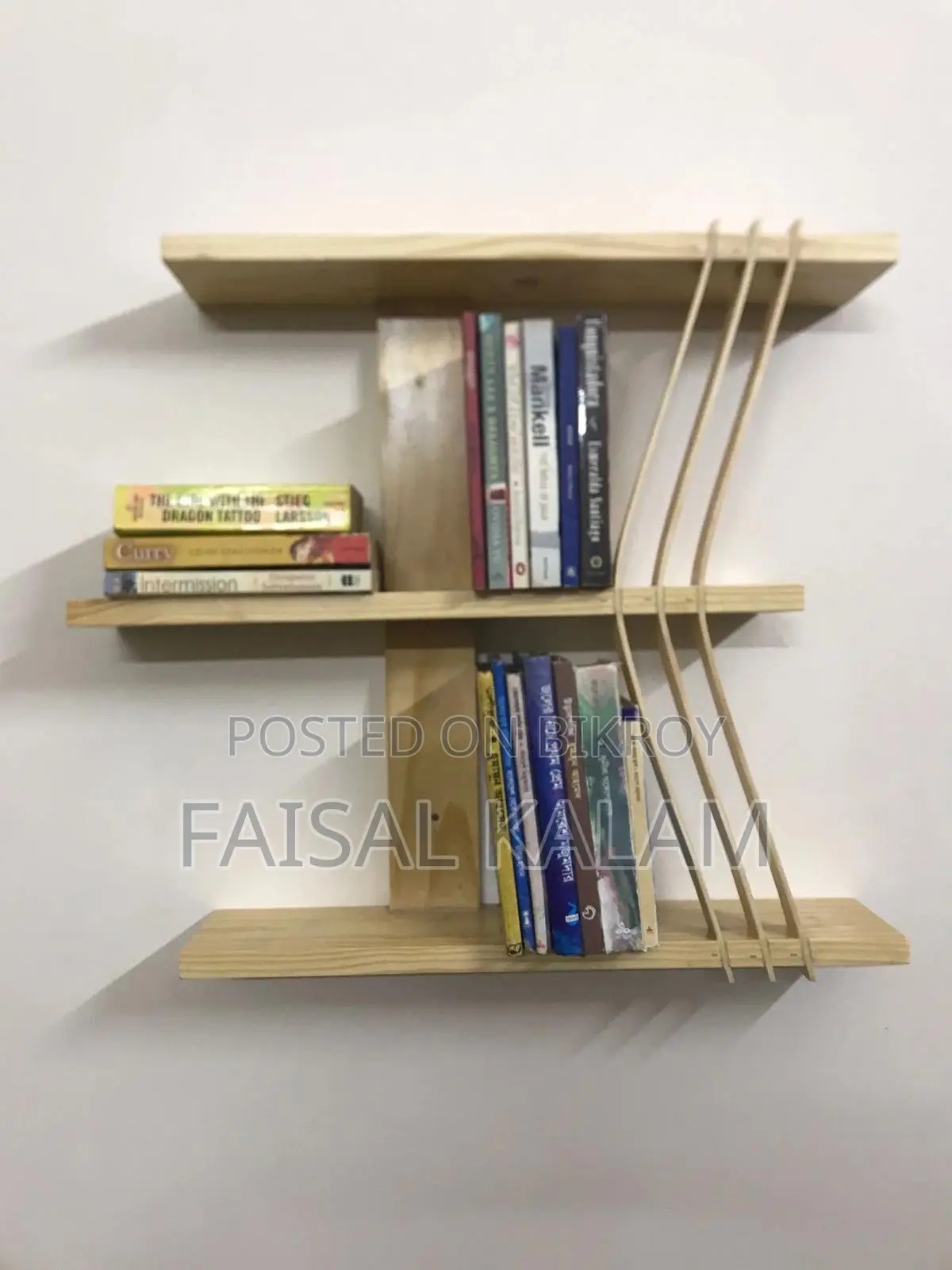 Elegant Wooden Floating Bookshelf