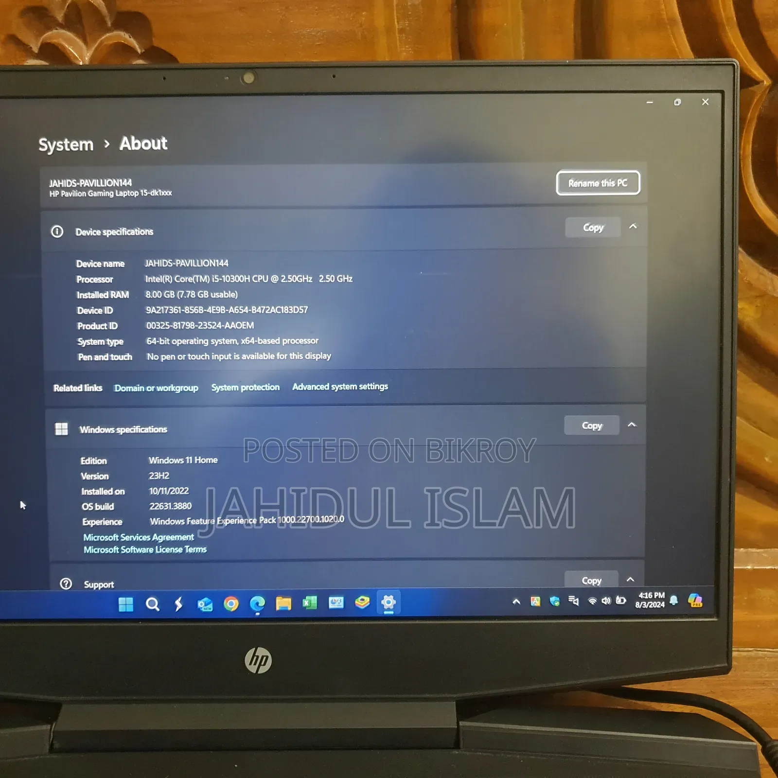 Laptop HP Pavilion Gaming Laptop 15-Dk2xxx 8GB Intel Core I5 SSD 512GB