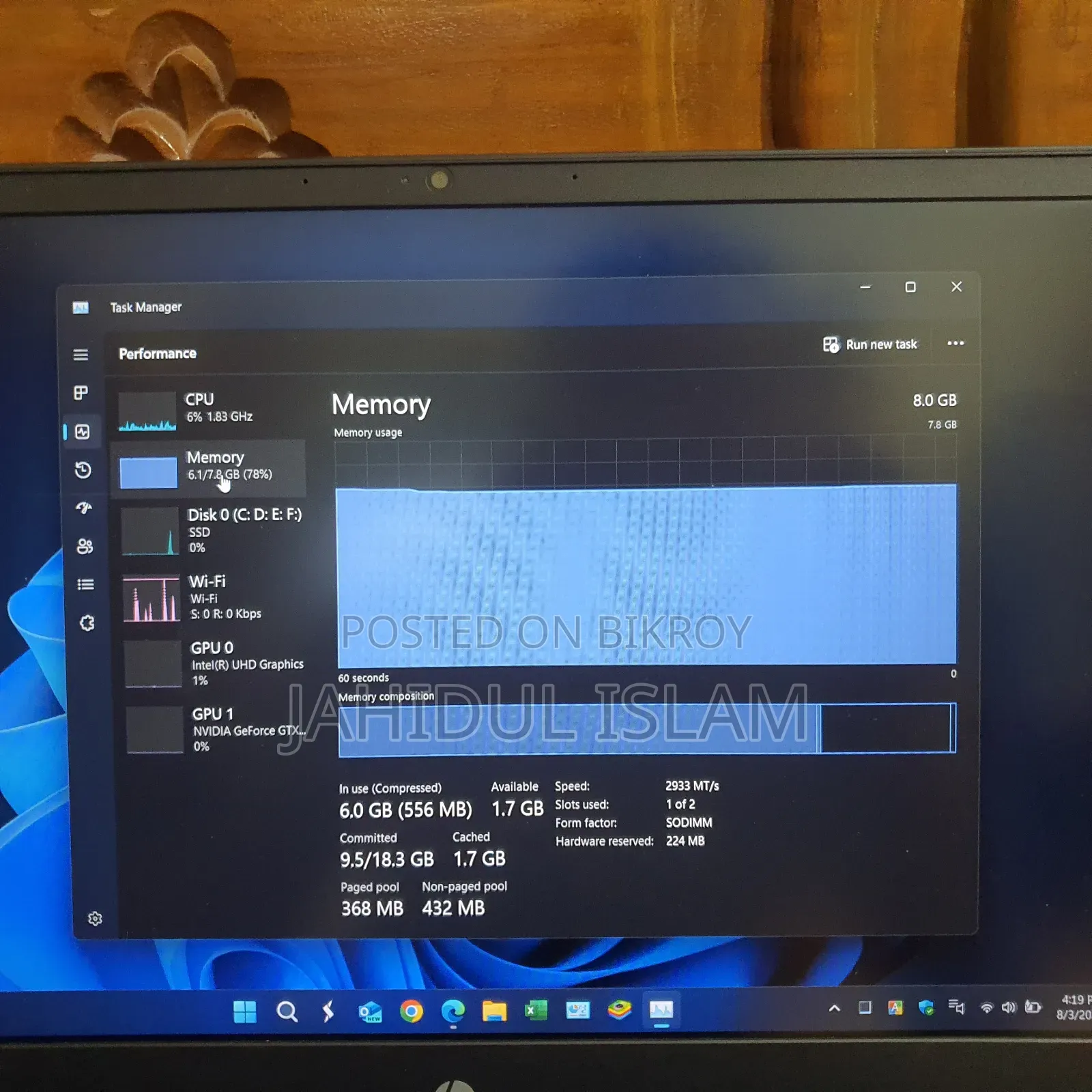 Laptop HP Pavilion Gaming Laptop 15-Dk2xxx 8GB Intel Core I5 SSD 512GB