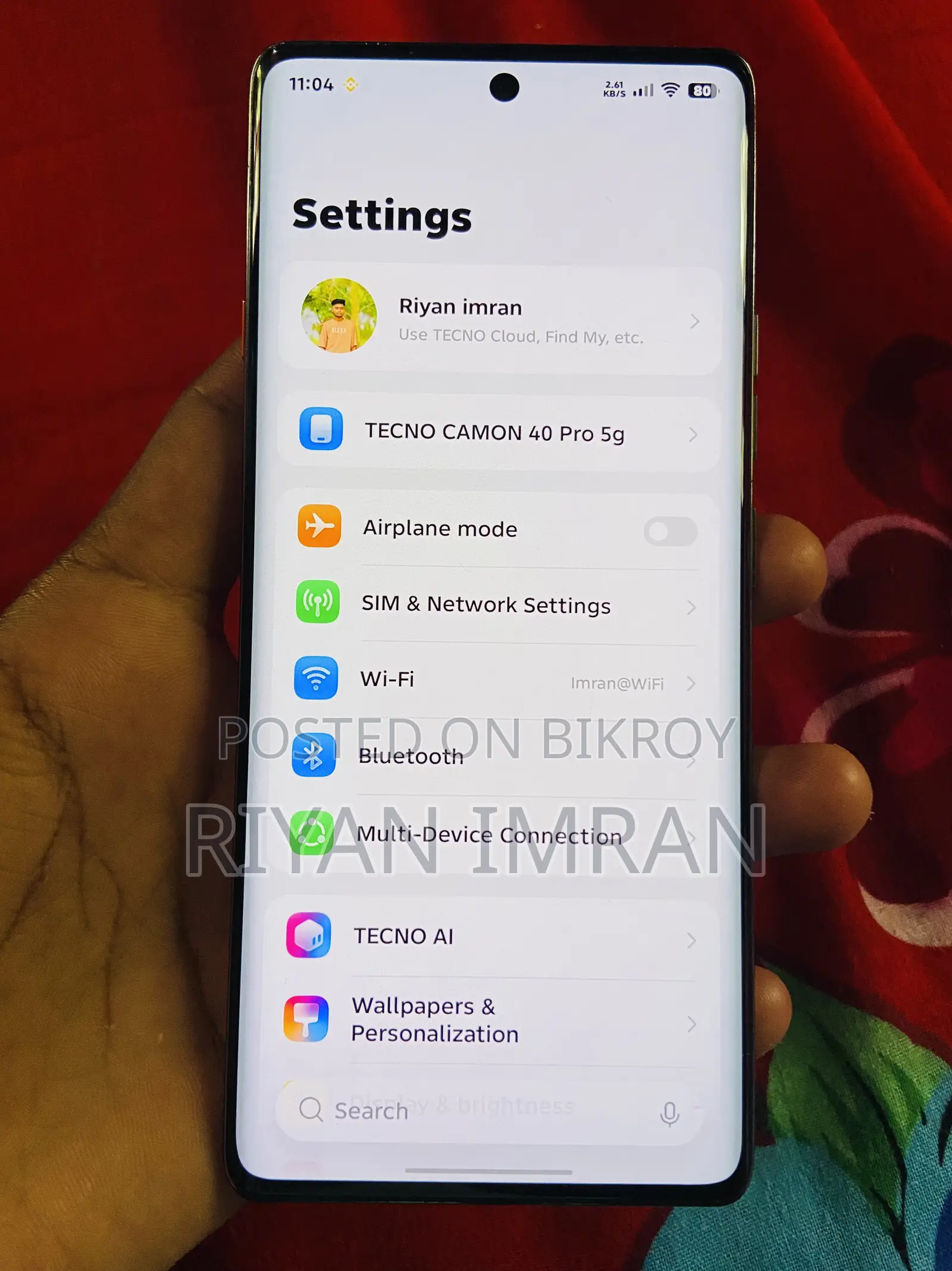 Tecno Camon 40 Pro 4G 256 GB Silver