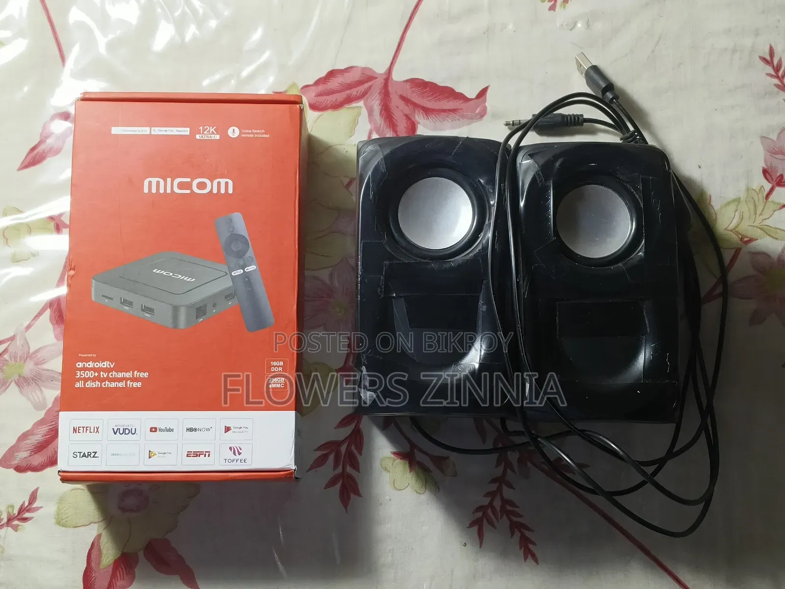 Micom Android Tv Box (16GB/256GB) With Sound Speaker Combo