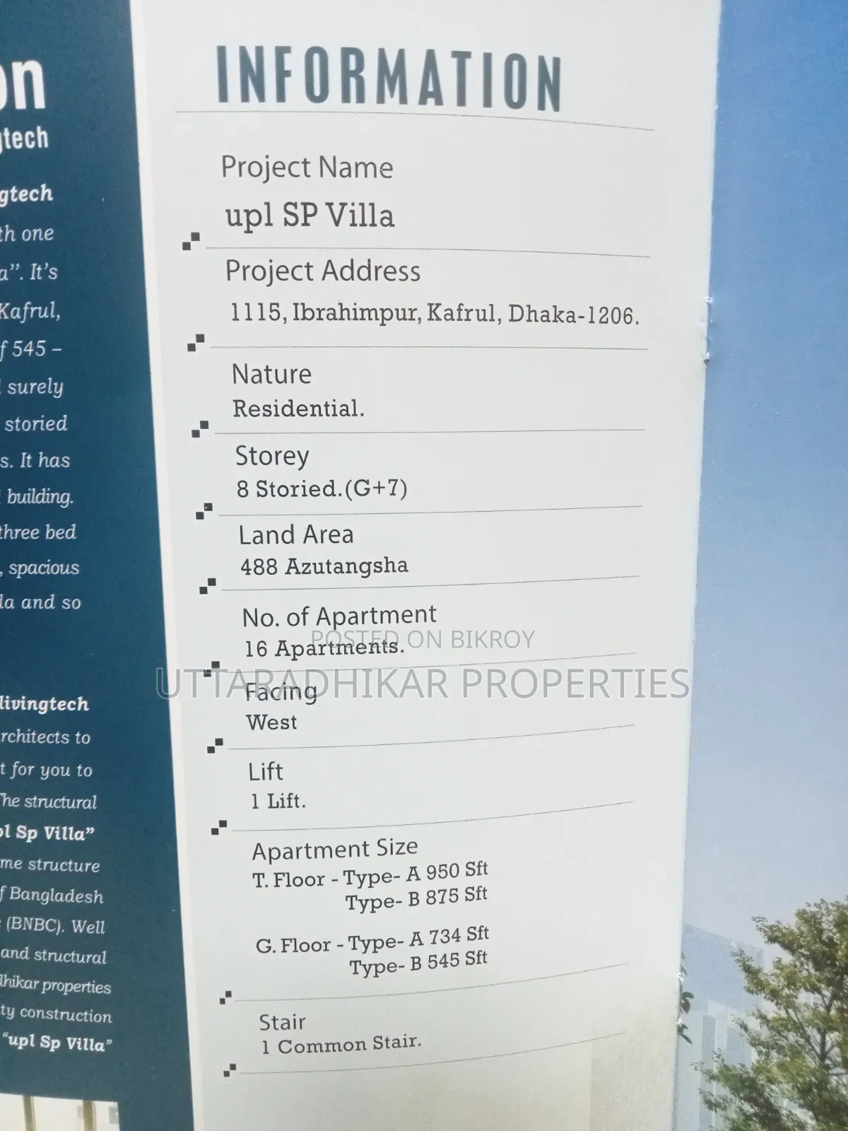 2-bedroom Apartment in Upl Sp Villa, Cantonment for sale