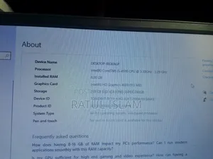 Desktop Computer 8GB Intel Core I5 HDD 256GB