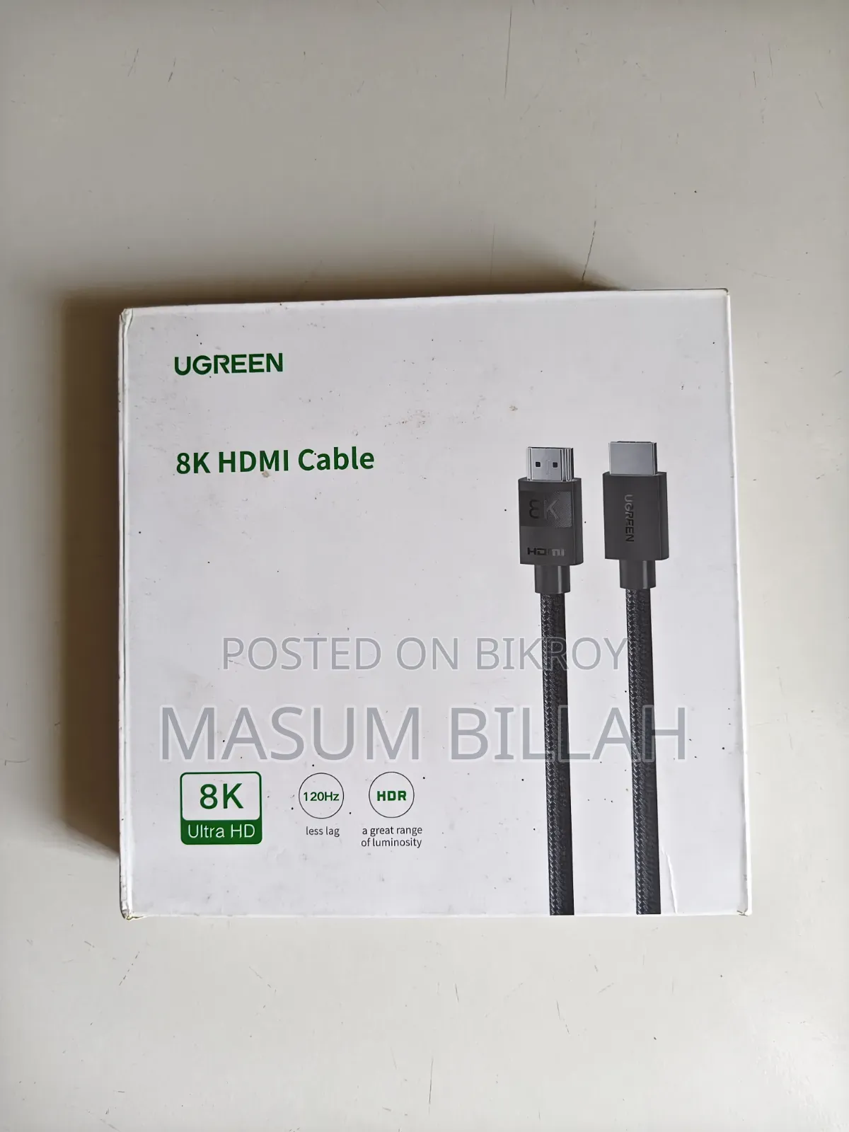 Ugreen HDMI 2.1 at 60Hz eARC 48Gbps HDR HDCP 2.3 Cable 2m