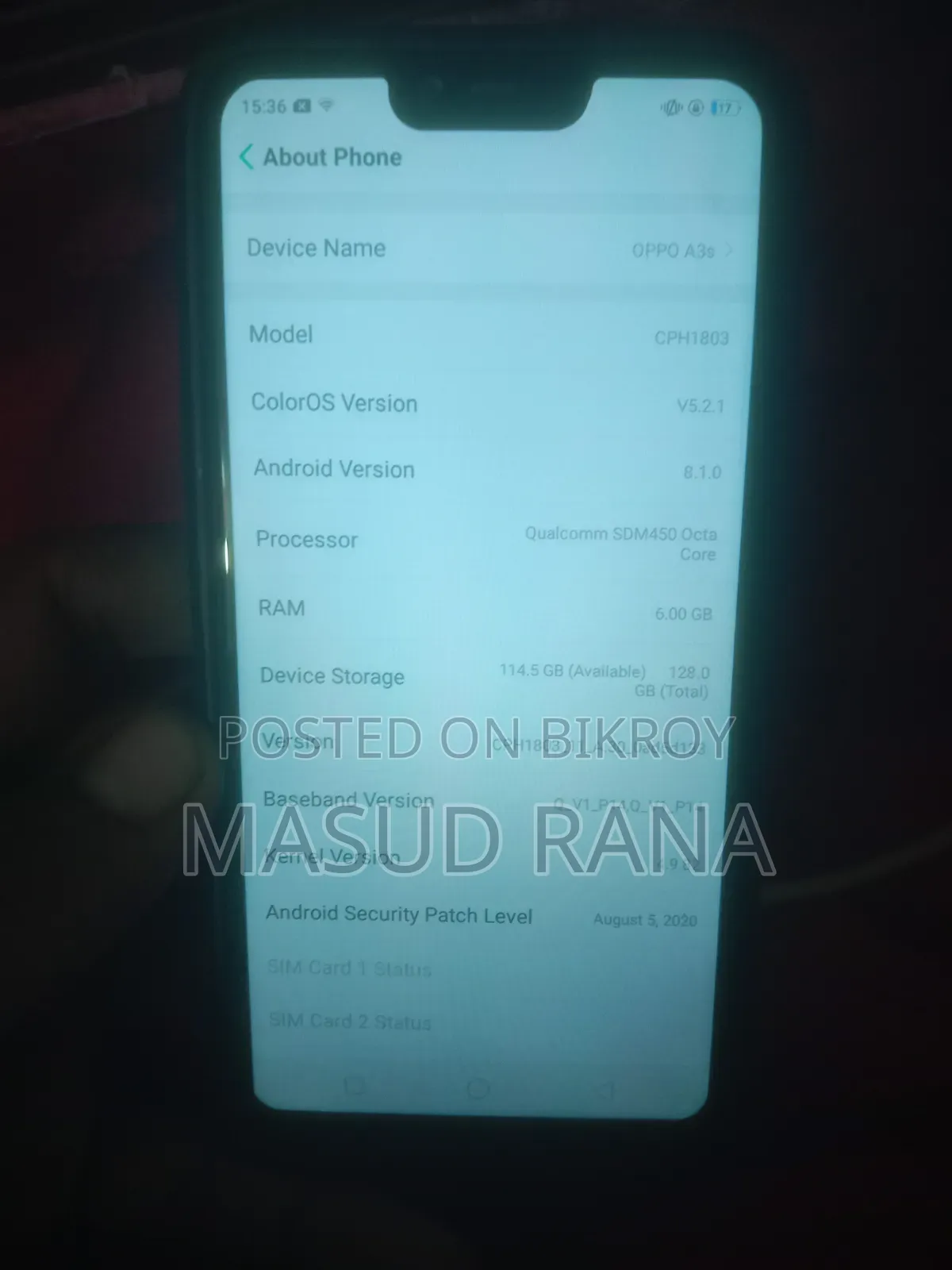 Oppo A3s 256 GB Gold