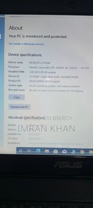 Laptop Asus N20A 2GB Intel Celeron HDD 128GB