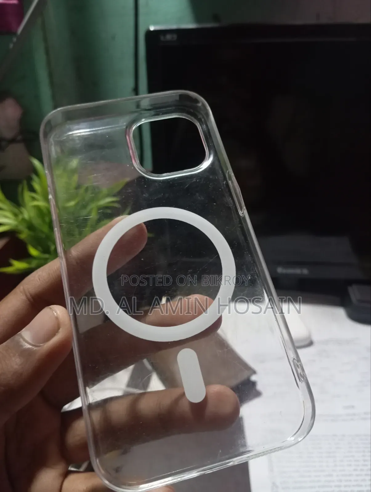 iPhone 15 White Transparent Back Cover