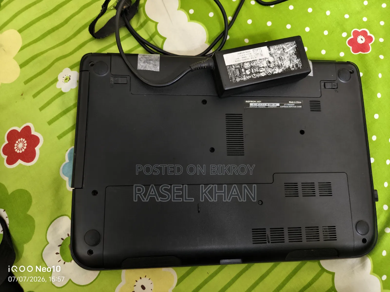 ল্যাপটপ ডেল ইন্সপিরন ১৪ ৩৪২১ ৪জিবি ইন্টেল কোর আই৩ এসএসডি ১২৮জিবি