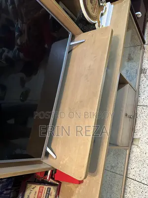 Original Otobi Wooden Tv Cabinet With Glass Display Shelves (Used)
