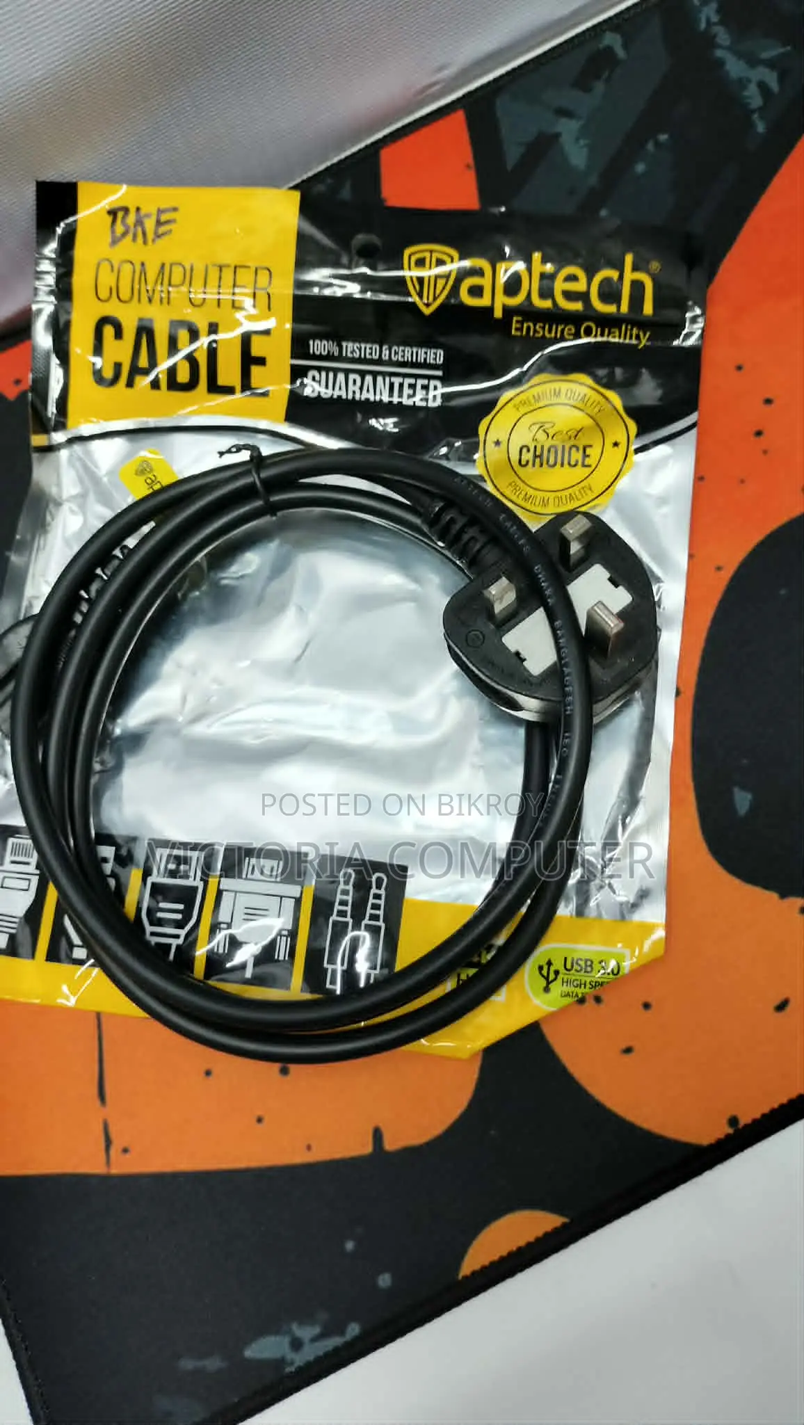 Aptech Power Cable 3 Pin Good Desktop.