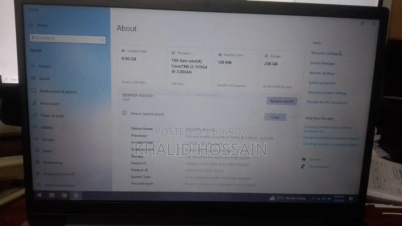 Laptop Lenovo Ideapad V14 IGL 8GB Intel Core I5 SSD 250GB