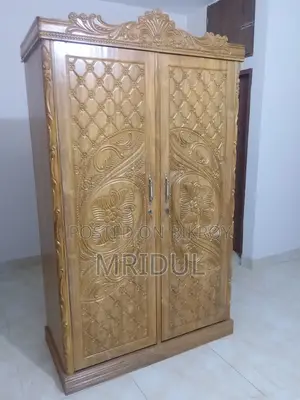 Premium Teak Wood Wardrobe with Carvings