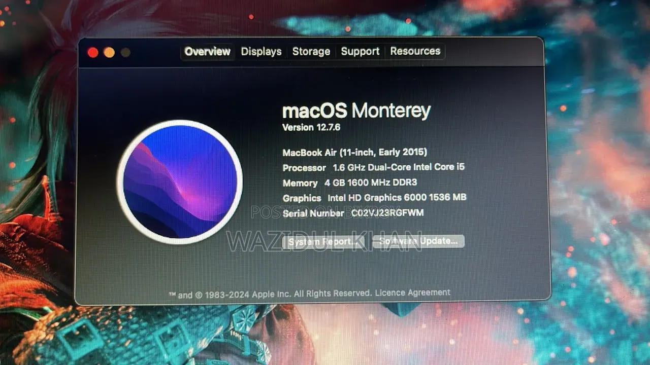 Laptop Apple MacBook Air 4GB Intel Core I5 SSD 128GB