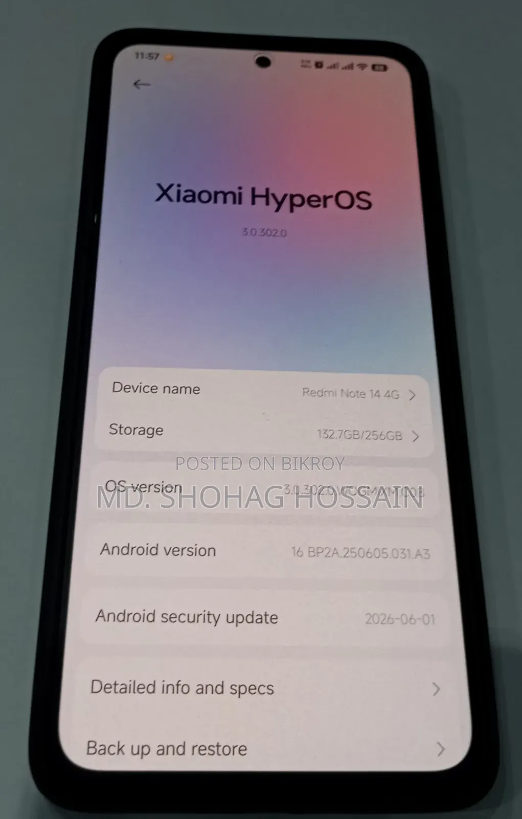 Xiaomi Redmi Note 14 4G 256 GB Blue