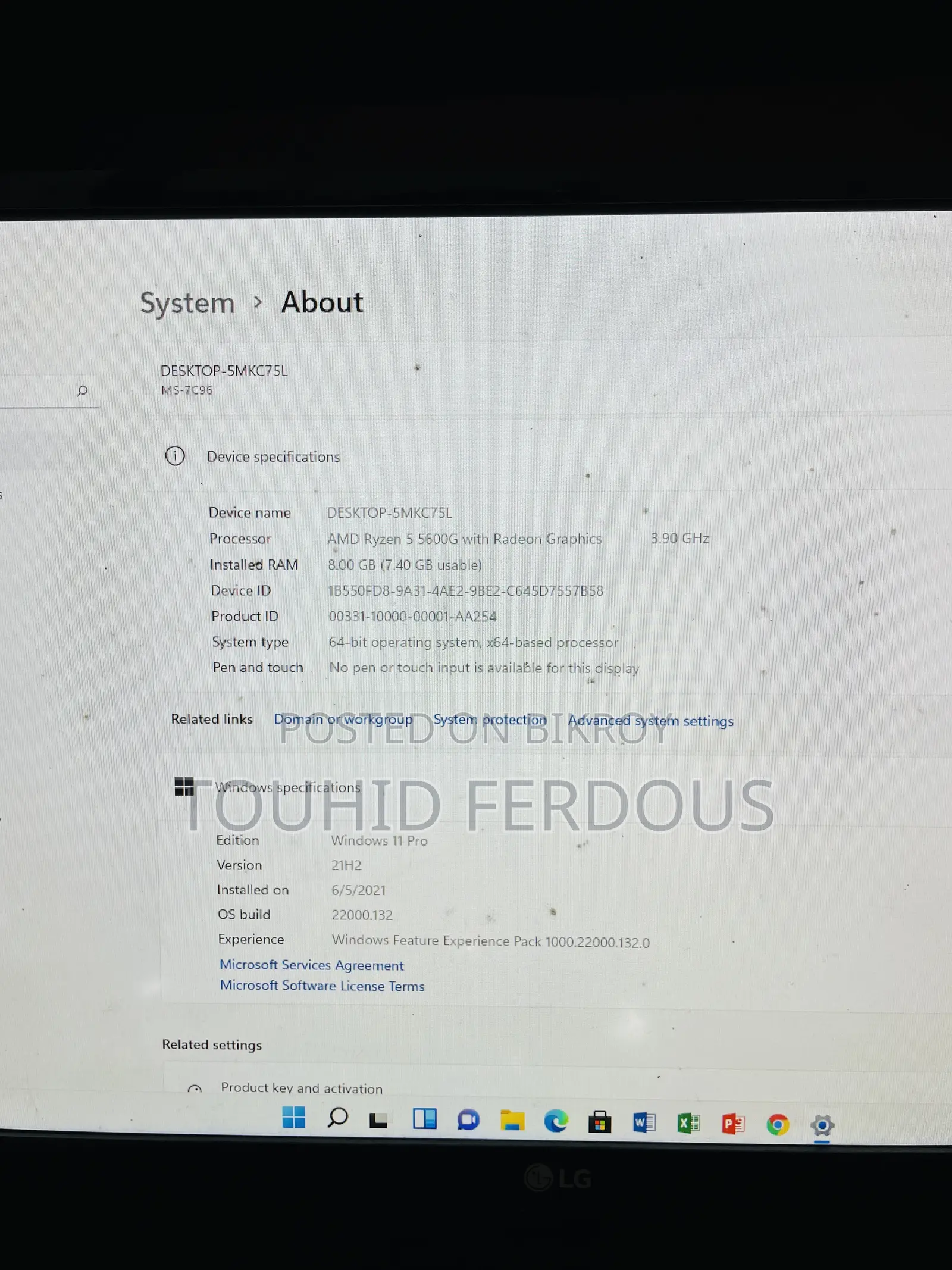 Desktop Computer 8GB AMD Ryzen 5 SSD 256GB