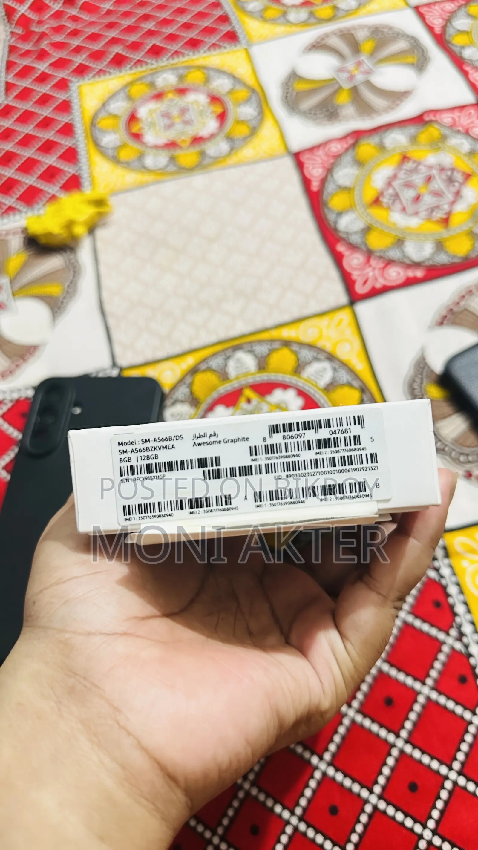 নতুন স্যামসাং গ্যালাক্সি এ৫৬ ১২৮ জিবি কালো