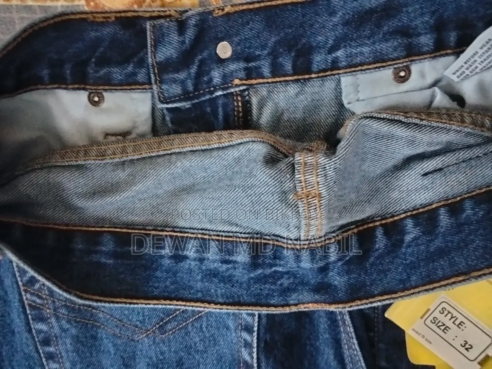 এক্সপোর্ট কোয়ালিটি ব্লু জিন্স প্যান্ট (ব্র্যান্ড নিউ/ইনট্যাক্ট) - সাইজ ৩২