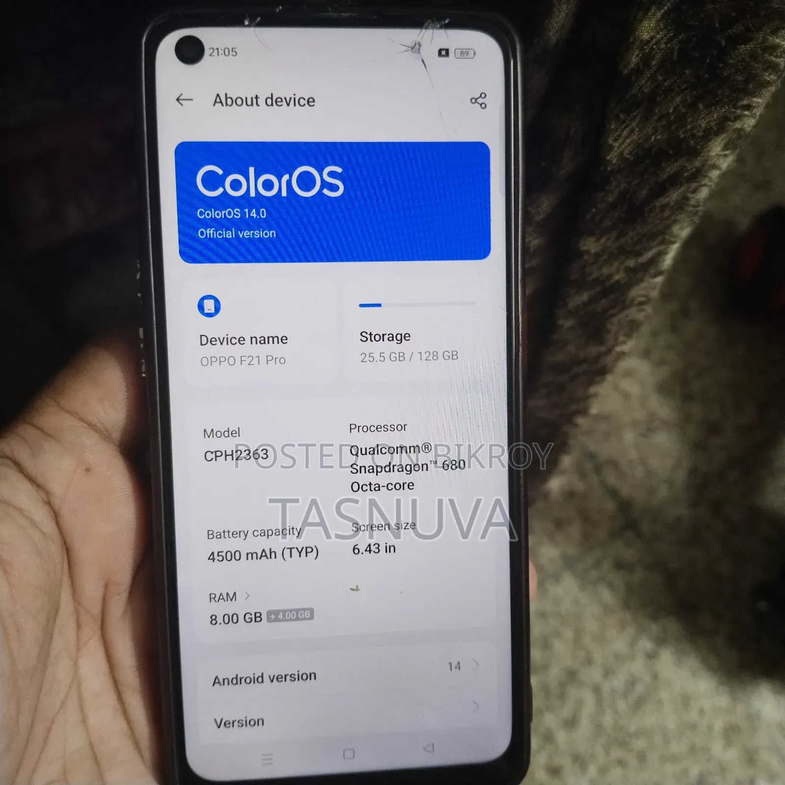 Oppo F21 Pro 128 GB Yellow