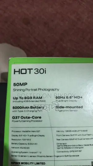 Infinix Hot 30i 128 GB Black