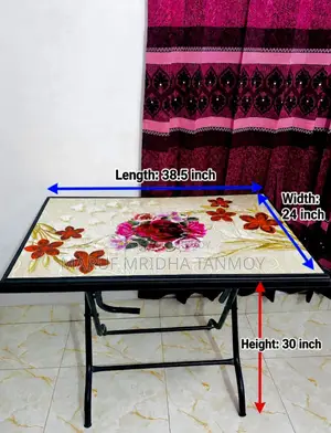 Plastic Folding Dining Table Print Floral