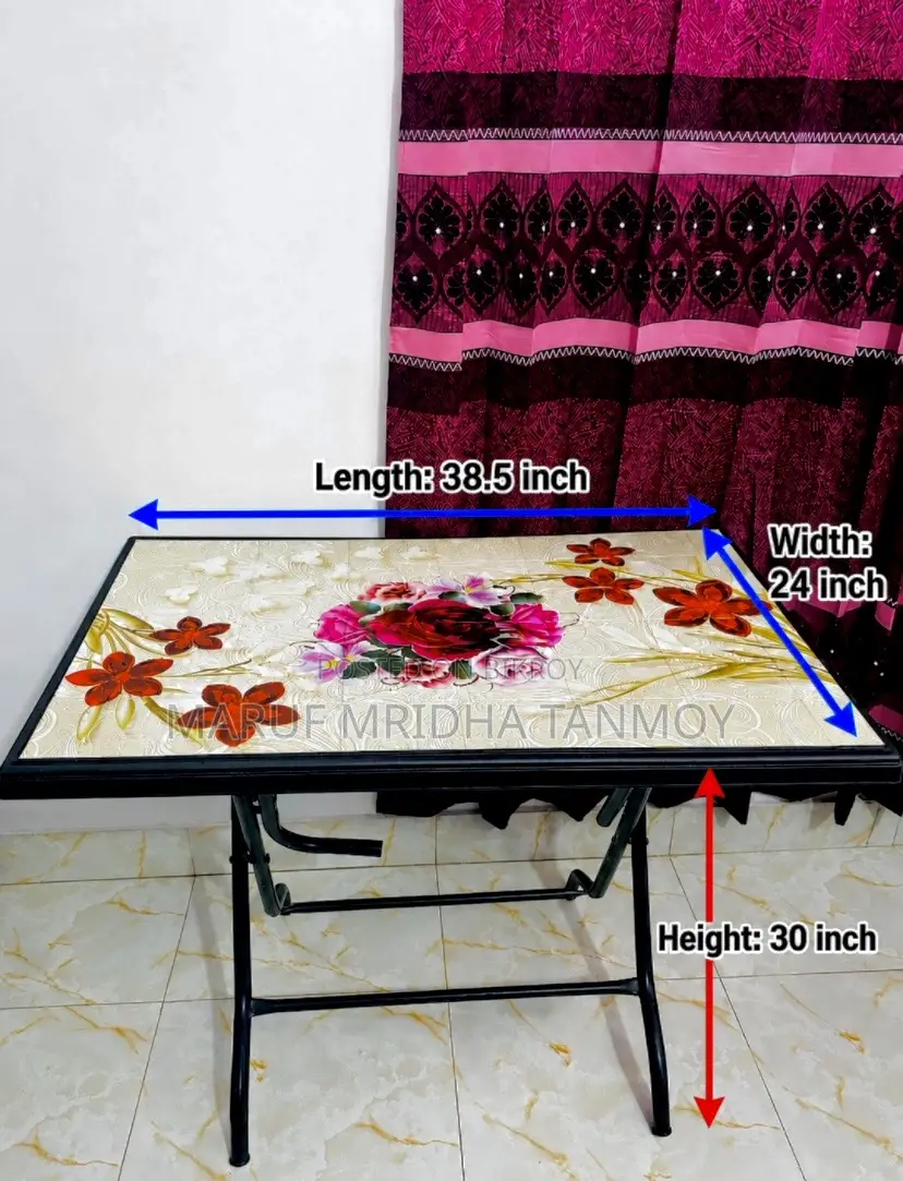 Plastic Folding Dining Table Print Floral