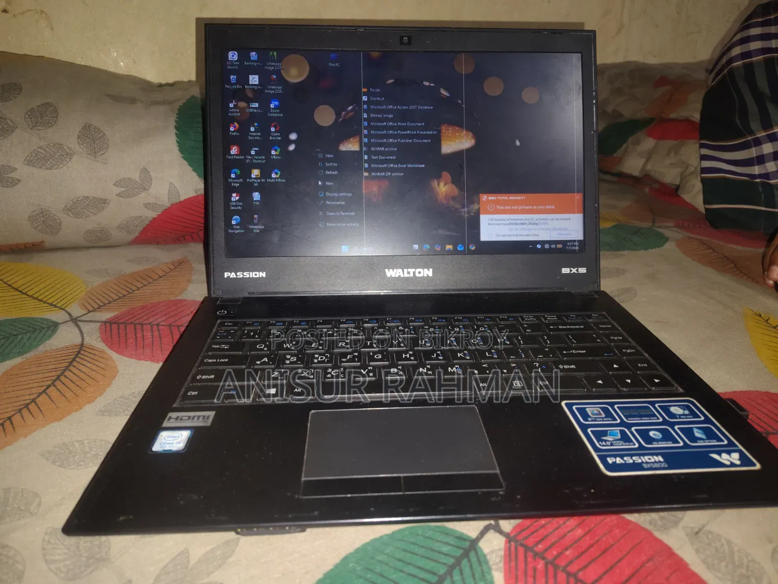 Laptop 8GB Intel Core I5 SSD 128GB