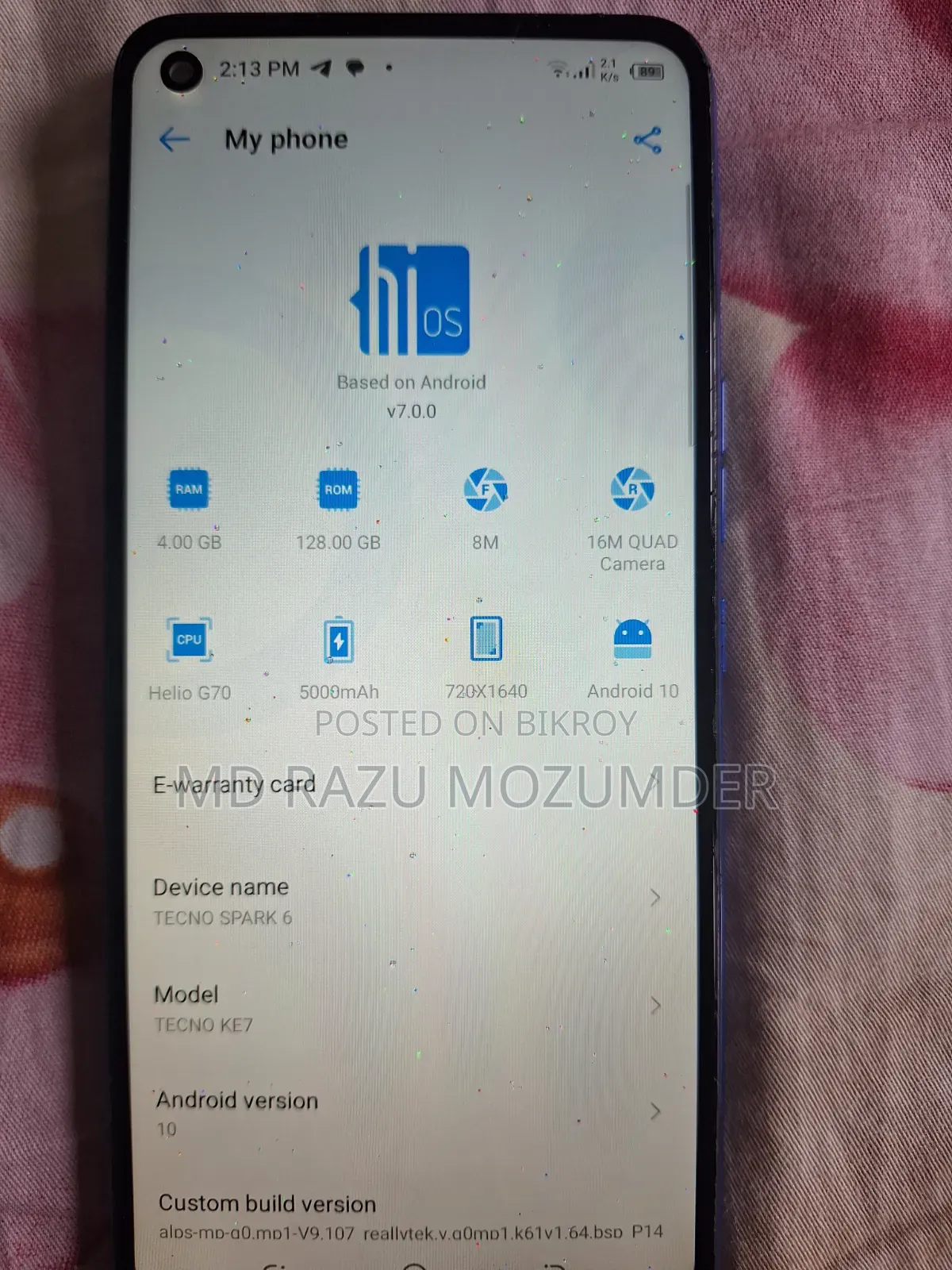 Tecno Spark 6.0 64 GB Blue