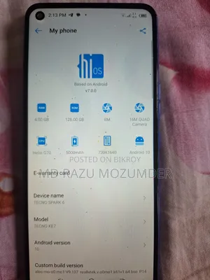 Tecno Spark 6.0 64 GB Blue